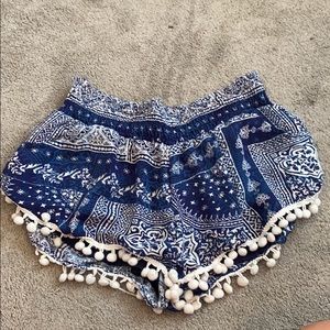 Blue Flowy Shorts